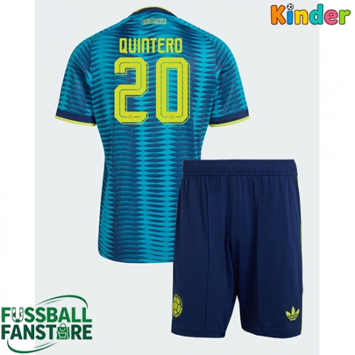 Kolumbien Juan Fernando Quintero #20 Replik Auswärtstrikot Kinder WM 2026 Kurzarm (+ Kurze Hosen)